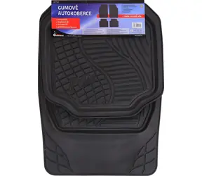Compass Koberce gumové NO.1 černá / Autokoberce / sada 4 ks / guma / protiskluzové / vyvýšený lem