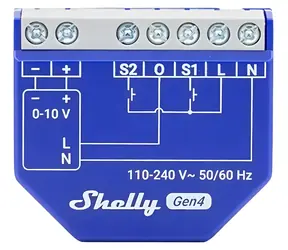 Shelly Dimmer 0/1–10V PM Gen4 / Stmívač / Wi-Fi / Zigbee / Bluetooth / Matter / měření spotřeby