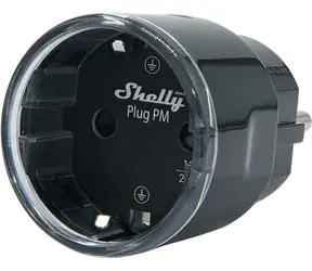 Shelly Plug PM Gen3 Matter 13A černá / Chytrá zásuvka / Wi-Fi / Bluetooth / měření spotřeby / 16A