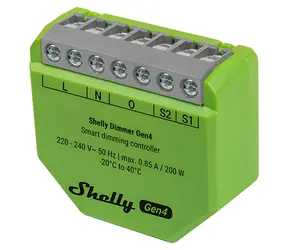 Shelly Dimmer Gen4 / Stmívací modul / Wi-Fi / Bluetooth / Zigbee / Matter / bez nulového vodiče