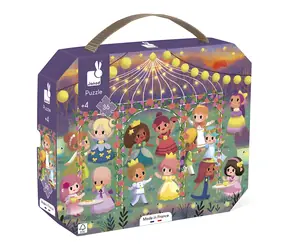 JANOD Puzzle v kufříku Princezny / 36 dílků / 50 x 40 cm