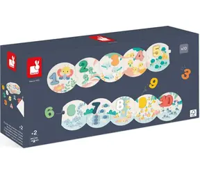 JANOD Vkládací puzzle Moje první čísla / 2v1 / 10+10 dílků / od 2 let
