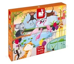 JANOD Hmatové puzzle Den v ZOO / 20 dílků / 65 x 50 cm