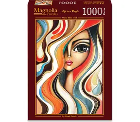 MAGNOLIA Puzzle Dívka s vlnitými vlasy / 1000 dílků / 48 x 68 cm