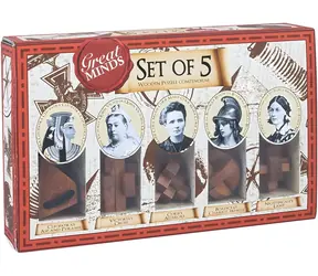 PROFESSOR PUZZLE Sada hlavolamů Great Minds: Slavné ženy / 5 hlavolamů / kov a dřevo
