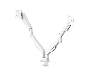 Hama stolní držák pro 2 monitory bílá / Stolní držák pro dva monitory / plynová pružina / 17-35" / 15 kg