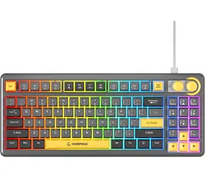 Rampage Cyclone Knob černá / Herní klávesnice / drátová / membránová / RGB podsvícení / 90% layout