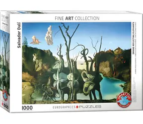 EUROGRAPHICS Puzzle Labutě odrážející slony / 1000 dílků / 67,63 x 48,89 cm