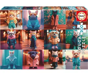 EDUCA Puzzle Módní zvířátka / 200 dílků
