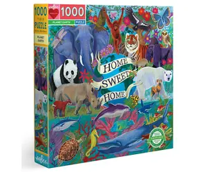 EEBOO Čtvercové puzzle Planeta Země / 1000 dílků / 58,4 x 58,4 cm