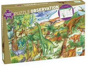 DJECO Puzzle Dinosauři / 100 dílků / 63 × 45 cm