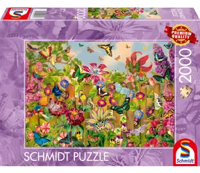 SCHMIDT Puzzle Okouzlující motýlí zahrada / 2000 dílků / od 14 let