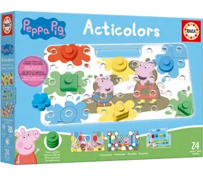 EDUCA Skládačka Acticolors Barvy a tvary Prasátko Peppa / 44 dílků / od 2 let