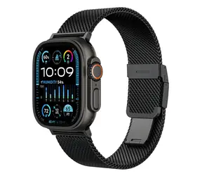 AmazingThing Titan Premium černá / Řemínek / Apple Watch 38/40/41/42/44/45/46/49 mm / Kov