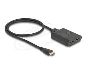 Delock HDMI UHD Switch 2 x HDMI in - 1 x HDMI out černá / Přepínač / 8K 60 Hz / USB napájení / kabel 0,5 m