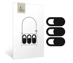 Tech-Protect Cam Fit+ černá / Ochranný kryt kamery notebooku / 3 ks