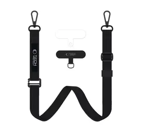 Tech-Protect C65 Rope černá / Popruh na telefon / Crossbody / pletený