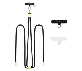 Tech-Protect C2S Rope černá / Poutko na telefon / Crossbody / šňůrkové