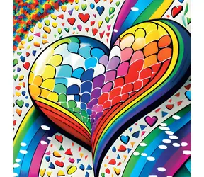 YAZZ Puzzle Mozaikové srdce / 1023 dílků / 60 x 60 cm