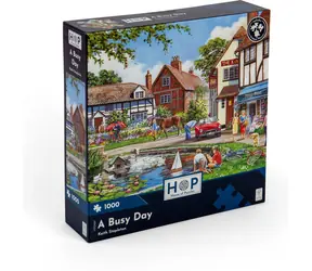 HOP Puzzle Rušný den / 1000 dílků / nepravidelné dílky / plakát A3