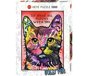 HEYE Puzzle Jolly Pets: Devět životů / 1000 dílků / 50 x 70 cm