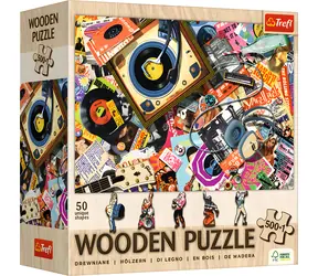 TREFL Dřevěné puzzle Ve světě hudby / 501 dílků / 37,5 x 25,4 cm