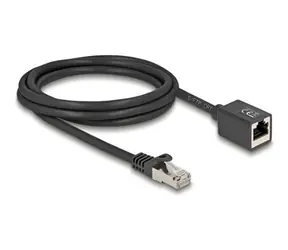 Delock Prodlužovací kabel RJ45 (M)-RJ45 (F) Cat.6a 2 m černá / Prodlužovací kabel / S/FTP / 26 AWG