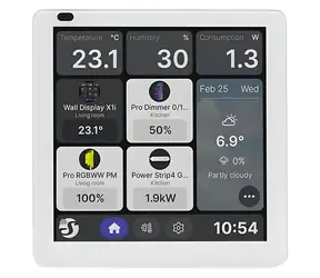 Shelly Wall Display X1i stříbrný / Dotykový nástěnný panel s relé / WiFi / Bluetooth