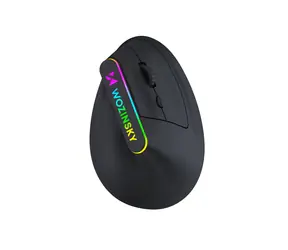 Wozinsky WMG-1164 černá / Bezdrátová vertikální ergonomická herní myš / RGB podsvícení / 3600 DPI