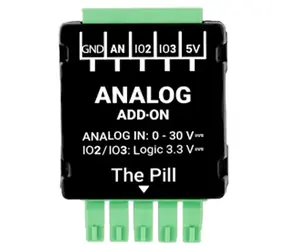 Shelly Analog 0-30V Add-on černá / Rozšiřující modul / pro Shelly The Pill / měření 0–30 V DC