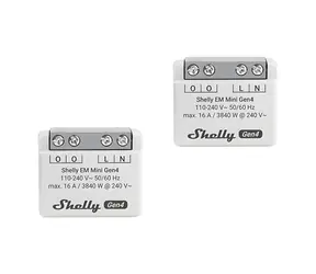 Shelly EM Mini Gen4 2 ks / Modul měření spotřeby / 16A / Wi-Fi / Bluetooth / Zigbee / Matter