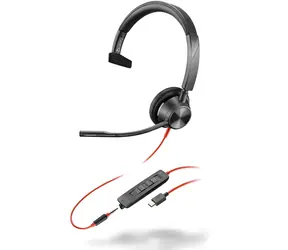 Poly Blackwire 3315 černá (Blackwire 3315 USB-A Headset) / Náhlavní souprava / mikrofon / jedno sluchátko / USB-A