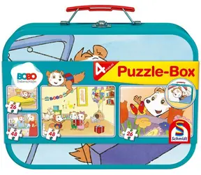SCHMIDT Puzzle Bobo Plch 4v1 / 26+26+48+48 dílků / plechová krabička