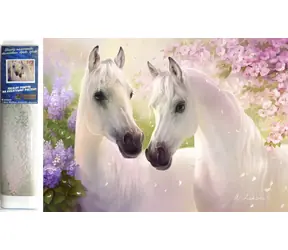 NORIMPEX Diamantové malování Zamilovaní koně (1004947) / Diamantové malování / 30x40 cm