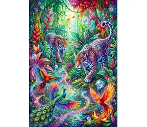 ALIPSON Puzzle Pestrobarevná džungle / 1000 dílků / 47,8 x 69 cm