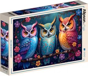 ALIPSON Puzzle Sovy a čarovná noc / 1000 dílků / 47,8 x 69 cm