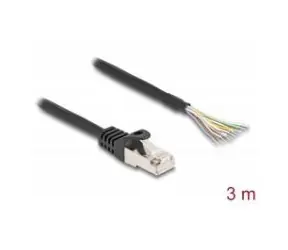 Delock Kabel RJ-50 (M) - otevřené konce 3 m černá / Kabel / S/FTP / 26 AWG