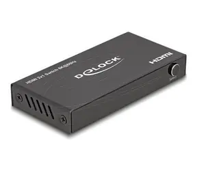 Delock HDMI UHD Switch 2 x HDMI in - 1 x HDMI out černá / Přepínač / 8K 60 Hz / dálkové ovládání / kabel 0,75 m