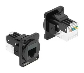 Delock D-Typ modul RJ45 Cat.6A na LSA černý / Modul / RJ45 zásuvka / zinek