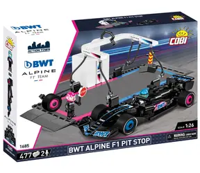 COBI Stavebnice 1685 BWT Alpine F1 Pit Stop / 1:26 / 477 dílků / 2 figurky