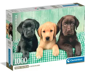 CLEMENTONI Puzzle Tři labradoři / 1000 dílků / od 18 let