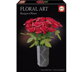 EDUCA 3D puzzle Floral Art: Rudé růže / papírová dekorace / bez lepidla a nůžek