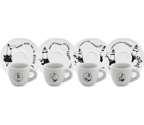 Bialetti Carousel / Set hrnků na espresso s podšálkem / 4 ks