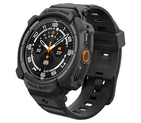 Spigen Rugged Armor Pro matná černá / Ochranný kryt s řemínkem / Samsung Galaxy Watch Ultra 2 47 mm