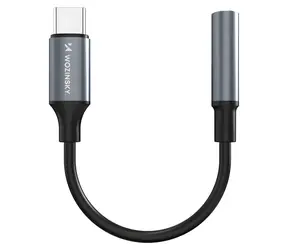Wozinsky WACM-01 černá / Adaptér / USB-C (M) - Jack 3.5mm (F)
