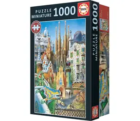 EDUCA Miniaturní puzzle Gaudí, koláž / 1000 dílků / velikost dílku 1,2 cm