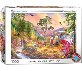 EUROGRAPHICS Puzzle VW Bus: Ráj pro táborníky / 1000 dílků / 68 x 48 cm