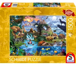 SCHMIDT Puzzle Panorama světa zvířat / 1500 dílků / od 12 let