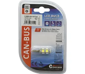 Compass LED žárovka 9 SMD T10 / LED žárovka / 12V / CAN-BUS ready / bílá