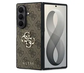 Guess PU 4G Metal Logo hnědá / Zadní kryt / Samsung Galaxy Z Fold8 Ultra